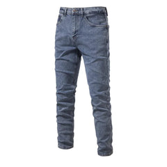 Showlu Fashion Store ZH103-ODBlue / 36 AIOPESON 2023 Autumn Denim Jeans Pants Men Slim Fit Straight Jeans for Men Quality Cotton Business Casual Wear Mens Denim Pants