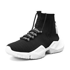 Showlu Store Nation 0 004-8881-BlackWhite / 39 New Autumn Men High-Top Casual Sneakers Flying Weaving Running Shoes High Street Popcorn Sock Chaussures High Quality Zapatillas