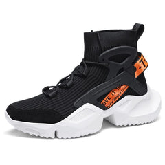 Showlu Store Nation 0 004-F803-Black / 39 New Autumn Men High-Top Casual Sneakers Flying Weaving Running Shoes High Street Popcorn Sock Chaussures High Quality Zapatillas