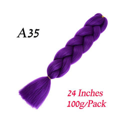 Showlu Store Nation 0 #1 / 24inches / 1Pcs/Lot Synthetic 24Inch 100G Wholesale Single Ombre Color Glowing Hair Extension Twist Jumbo Braids Kanekalon Hair For Women