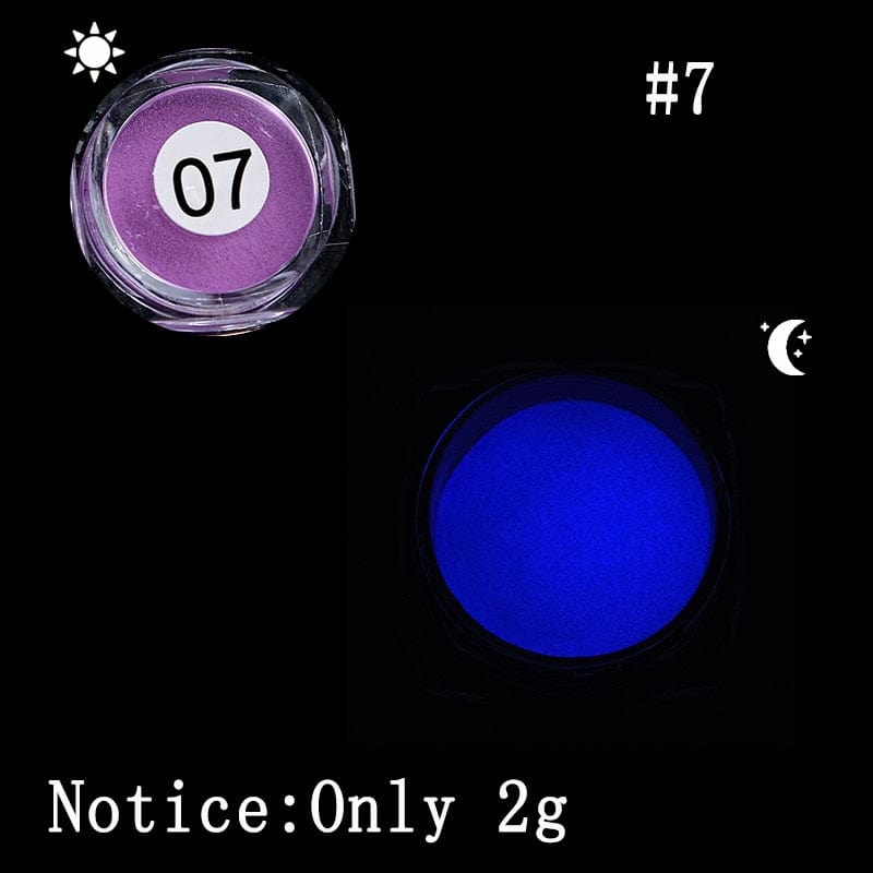 Showlu Store Nation 0 1 Box Neon Phosphor Powder Nail Glitter Powder 10 Colors Dust Luminous Pigment Fluorescent Powder Nail Glitters Glow in the Dark