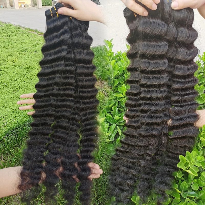 Showlu Store Nation 0 100% Human Hair Deep Wave Bundles Original Human Hair Hair Extension For Black Women 10-30 Inches 100 Percent Raw Virgin Human