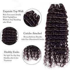 Showlu Store Nation 0 100% Human Hair Deep Wave Bundles Original Human Hair Hair Extension For Black Women 10-30 Inches 100 Percent Raw Virgin Human