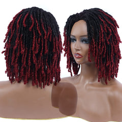 Showlu Store Nation 0 10Inches Braided Wigs  Afro Bob Wig Synthetic DreadLock Wigs For Black Woman Short Curly Ends Cosplay Yun Rong Hair