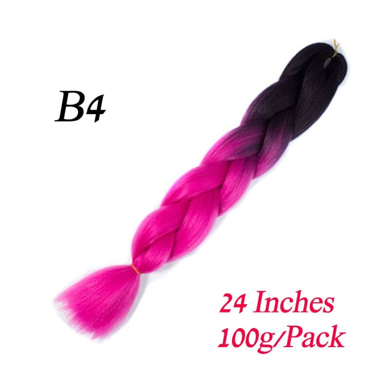 Showlu Store Nation 0 #12 / 24inches / 1Pcs/Lot Synthetic 24Inch 100G Wholesale Single Ombre Color Glowing Hair Extension Twist Jumbo Braids Kanekalon Hair For Women