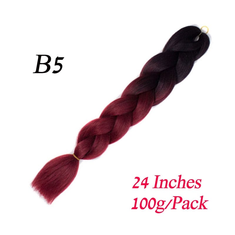 Showlu Store Nation 0 #14 / 24inches / 1Pcs/Lot Synthetic 24Inch 100G Wholesale Single Ombre Color Glowing Hair Extension Twist Jumbo Braids Kanekalon Hair For Women