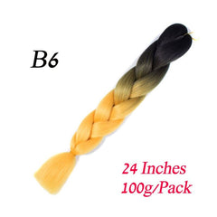 Showlu Store Nation 0 #16 / 24inches / 1Pcs/Lot Synthetic 24Inch 100G Wholesale Single Ombre Color Glowing Hair Extension Twist Jumbo Braids Kanekalon Hair For Women