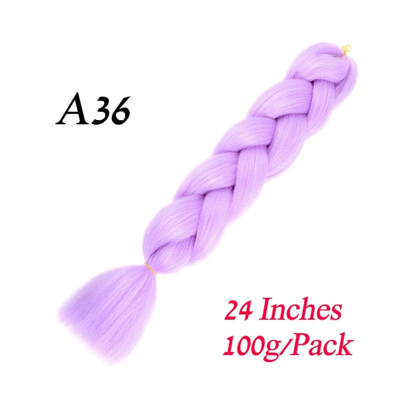 Showlu Store Nation 0 #1B / 24inches / 1Pcs/Lot Synthetic 24Inch 100G Wholesale Single Ombre Color Glowing Hair Extension Twist Jumbo Braids Kanekalon Hair For Women