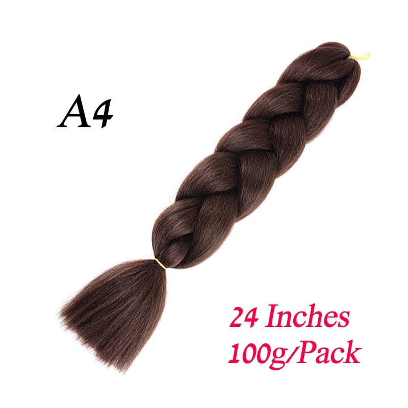 Showlu Store Nation 0 1B/27HL / 24inches / 1Pcs/Lot Synthetic 24Inch 100G Wholesale Single Ombre Color Glowing Hair Extension Twist Jumbo Braids Kanekalon Hair For Women