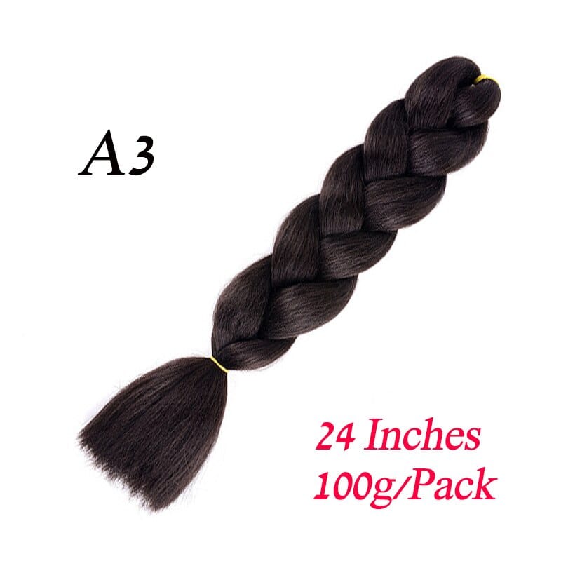 Showlu Store Nation 0 1B/30HL / 24inches / 1Pcs/Lot Synthetic 24Inch 100G Wholesale Single Ombre Color Glowing Hair Extension Twist Jumbo Braids Kanekalon Hair For Women