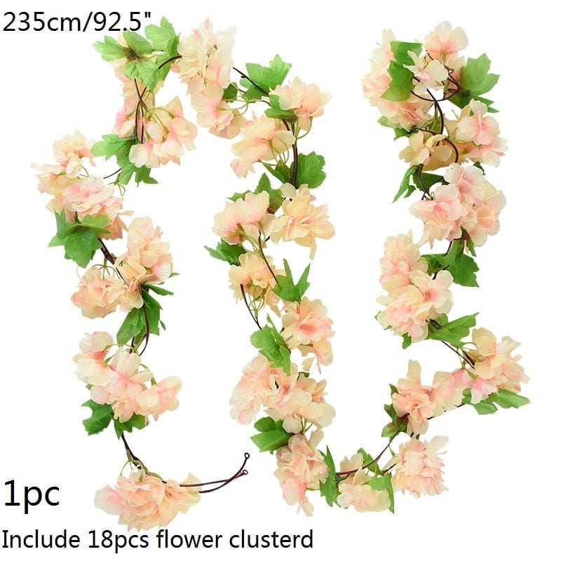 Showlu Store Nation 0 1pc-Cherry-B02 Wedding Arch Flower Decoration with Artificial Wisteria Vine