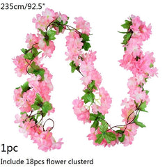 Showlu Store Nation 0 1pc-Cherry-B03 Wedding Arch Flower Decoration with Artificial Wisteria Vine