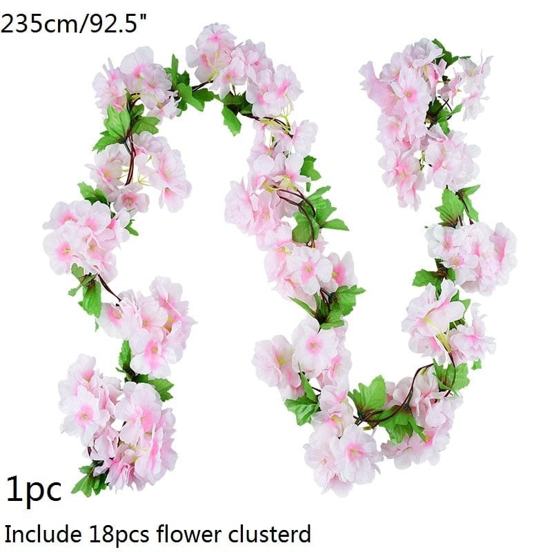 Showlu Store Nation 0 1pc-Cherry-B04 Wedding Arch Flower Decoration with Artificial Wisteria Vine