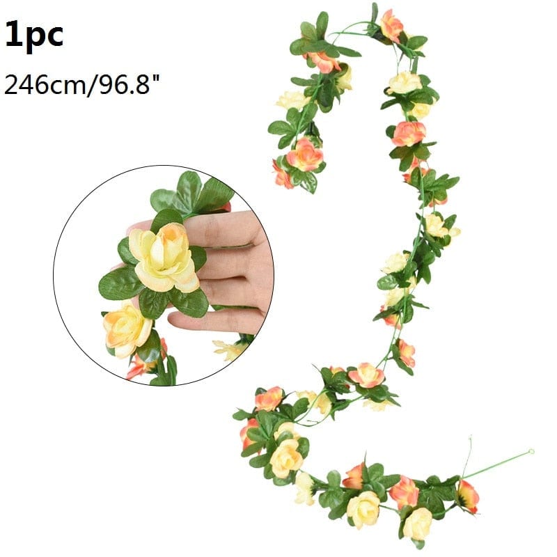 Showlu Store Nation 0 1pc-Rose-B01 Wedding Arch Flower Decoration with Artificial Wisteria Vine