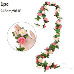 Showlu Store Nation 0 1pc-Rose-B03 Wedding Arch Flower Decoration with Artificial Wisteria Vine