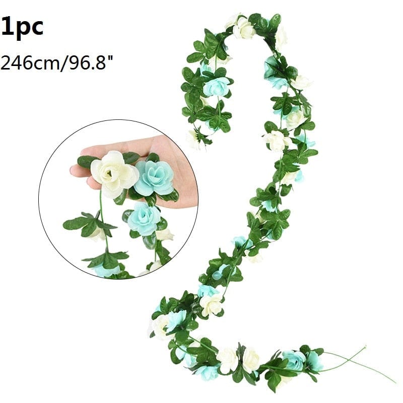 Showlu Store Nation 0 1pc-Rose-B04 Wedding Arch Flower Decoration with Artificial Wisteria Vine