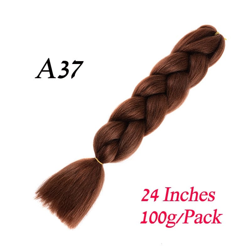 Showlu Store Nation 0 #2 / 24inches / 1Pcs/Lot Synthetic 24Inch 100G Wholesale Single Ombre Color Glowing Hair Extension Twist Jumbo Braids Kanekalon Hair For Women