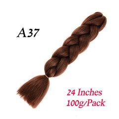 Showlu Store Nation 0 #2 / 24inches / 1Pcs/Lot Synthetic 24Inch 100G Wholesale Single Ombre Color Glowing Hair Extension Twist Jumbo Braids Kanekalon Hair For Women