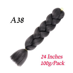 Showlu Store Nation 0 #3 / 24inches / 1Pcs/Lot Synthetic 24Inch 100G Wholesale Single Ombre Color Glowing Hair Extension Twist Jumbo Braids Kanekalon Hair For Women