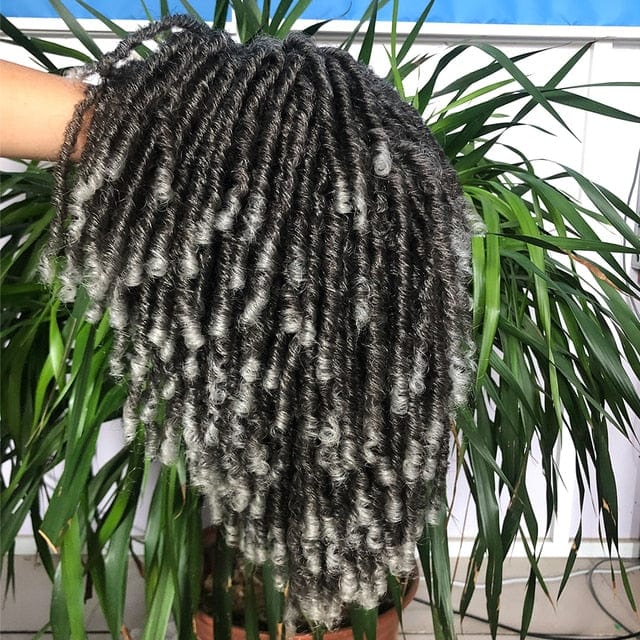 Showlu Store Nation 0 3130 TGray / 10inches / 1 PC 10Inches Braided Wigs  Afro Bob Wig Synthetic DreadLock Wigs For Black Woman Short Curly Ends Cosplay Yun Rong Hair