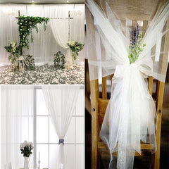 Showlu Store Nation 0 5/10m Wedding Decoration Tulle Roll Crystal Organza Sheer Fabric For Birthday Party Backdrop Wedding Chair Sashes Decor Yarn