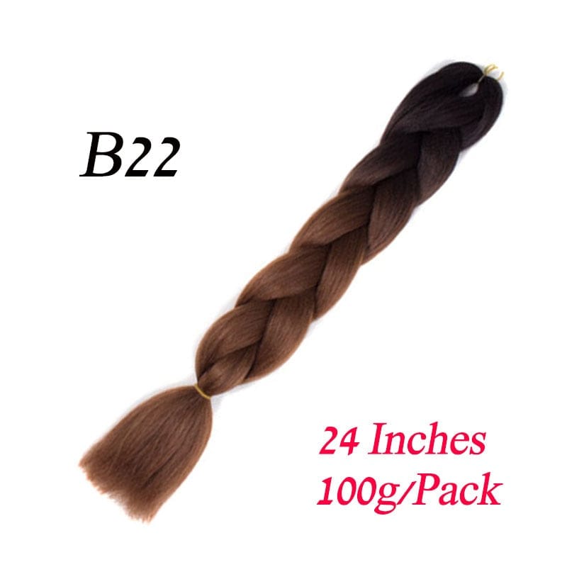 Showlu Store Nation 0 #613 / 24inches / 1Pcs/Lot Synthetic 24Inch 100G Wholesale Single Ombre Color Glowing Hair Extension Twist Jumbo Braids Kanekalon Hair For Women