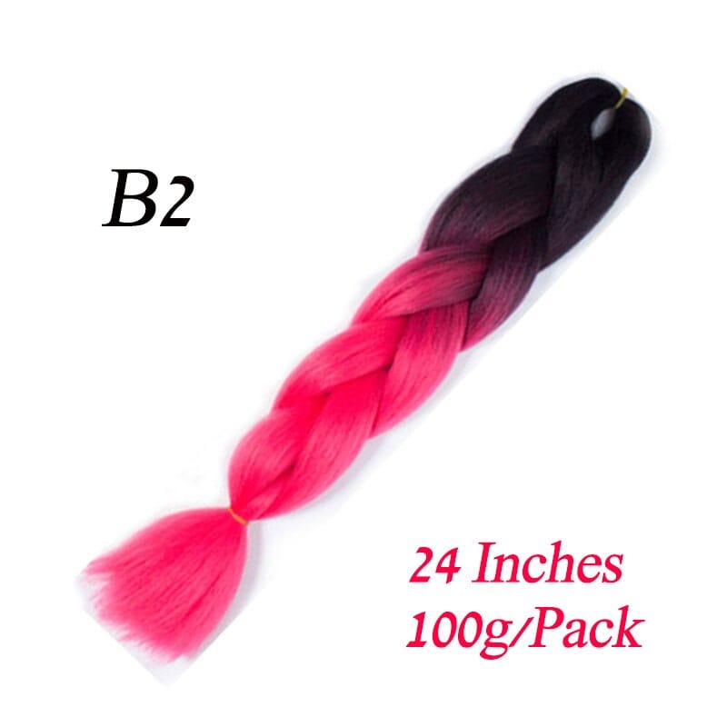 Showlu Store Nation 0 #8 / 24inches / 1Pcs/Lot Synthetic 24Inch 100G Wholesale Single Ombre Color Glowing Hair Extension Twist Jumbo Braids Kanekalon Hair For Women