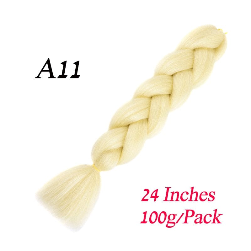 Showlu Store Nation 0 A11 / 24inches / China|1Pcs/Lot Lihui 24&quot; Synthetic Braiding Hair Ombre Braiding Hair Packs Jumbo Braid Hair For Women Wholesale DIY Hairstyle Blue Grey