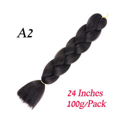 Showlu Store Nation 0 A2 / 24inches / China|1Pcs/Lot Lihui 24&quot; Synthetic Braiding Hair Ombre Braiding Hair Packs Jumbo Braid Hair For Women Wholesale DIY Hairstyle Blue Grey