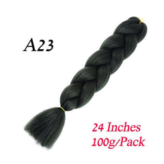 Showlu Store Nation 0 A23 / 24inches / China|1Pcs/Lot Lihui 24&quot; Synthetic Braiding Hair Ombre Braiding Hair Packs Jumbo Braid Hair For Women Wholesale DIY Hairstyle Blue Grey