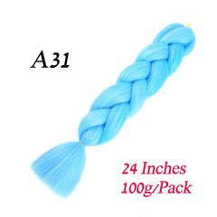 Showlu Store Nation 0 A31 / 24inches / China|1Pcs/Lot Lihui 24&quot; Synthetic Braiding Hair Ombre Braiding Hair Packs Jumbo Braid Hair For Women Wholesale DIY Hairstyle Blue Grey