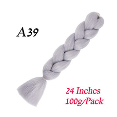 Showlu Store Nation 0 A39 / 24inches / China|1Pcs/Lot Lihui 24&quot; Synthetic Braiding Hair Ombre Braiding Hair Packs Jumbo Braid Hair For Women Wholesale DIY Hairstyle Blue Grey