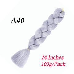 Showlu Store Nation 0 A40 / 24inches / China|1Pcs/Lot Lihui 24&quot; Synthetic Braiding Hair Ombre Braiding Hair Packs Jumbo Braid Hair For Women Wholesale DIY Hairstyle Blue Grey