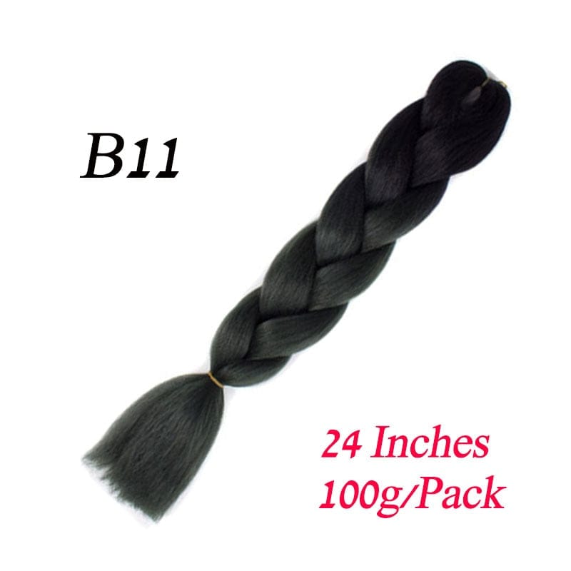 Showlu Store Nation 0 B11 / 24inches / China|1Pcs/Lot Lihui 24&quot; Synthetic Braiding Hair Ombre Braiding Hair Packs Jumbo Braid Hair For Women Wholesale DIY Hairstyle Blue Grey