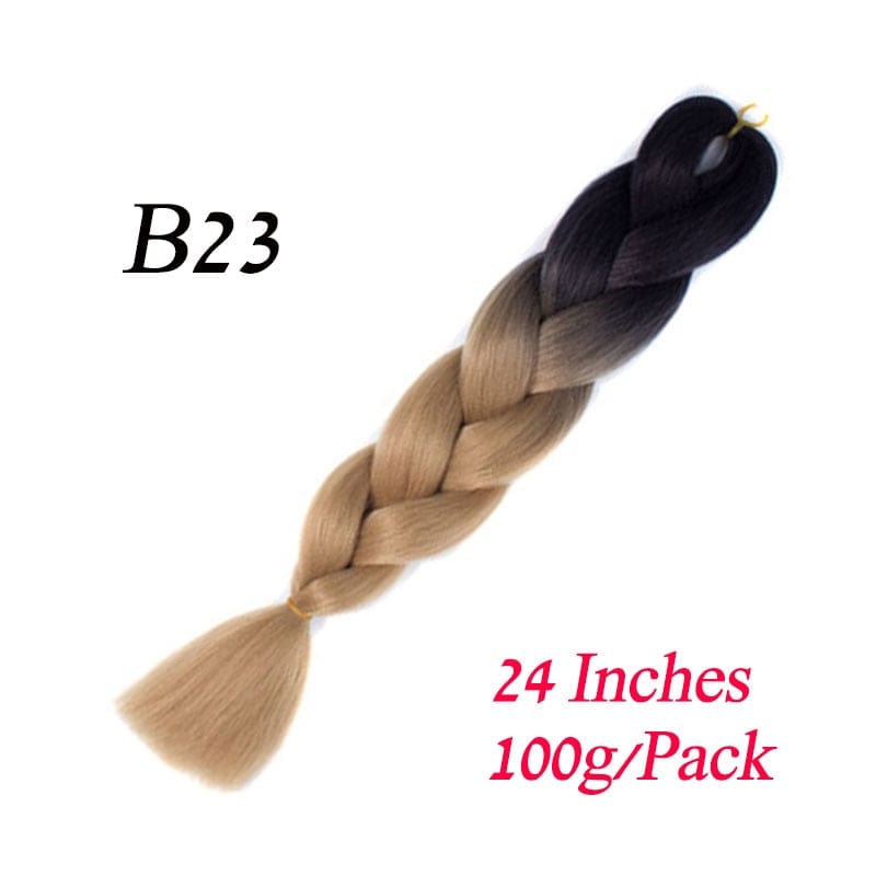 Showlu Store Nation 0 B23 / 24inches / China|1Pcs/Lot Lihui 24&quot; Synthetic Braiding Hair Ombre Braiding Hair Packs Jumbo Braid Hair For Women Wholesale DIY Hairstyle Blue Grey