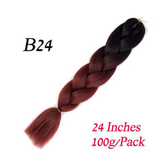 Showlu Store Nation 0 B24 / 24inches / China|1Pcs/Lot Lihui 24&quot; Synthetic Braiding Hair Ombre Braiding Hair Packs Jumbo Braid Hair For Women Wholesale DIY Hairstyle Blue Grey