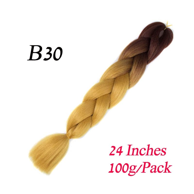 Showlu Store Nation 0 B30 / 24inches / China|1Pcs/Lot Lihui 24&quot; Synthetic Braiding Hair Ombre Braiding Hair Packs Jumbo Braid Hair For Women Wholesale DIY Hairstyle Blue Grey