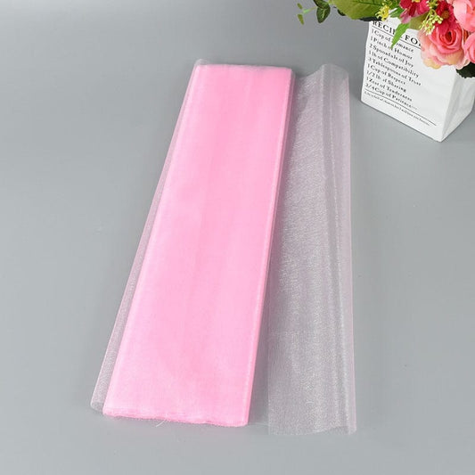 Showlu Store Nation 0 Baby pink / 5M 5/10m Wedding Decoration Tulle Roll Crystal Organza Sheer Fabric For Birthday Party Backdrop Wedding Chair Sashes Decor Yarn