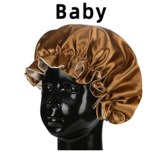 Showlu Store Nation 0 Baby10929 Bonnet‘s for Mammy and Baby High-Quality Satin Bonnet Cap Double Layer Silky Big Bonnet for Lady Sleep Cap Head Wrap