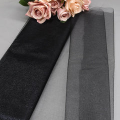 Showlu Store Nation 0 Black / 10m X 48cm Elegant Wedding Decoration Crystal Tulle Roll Organza Fabric