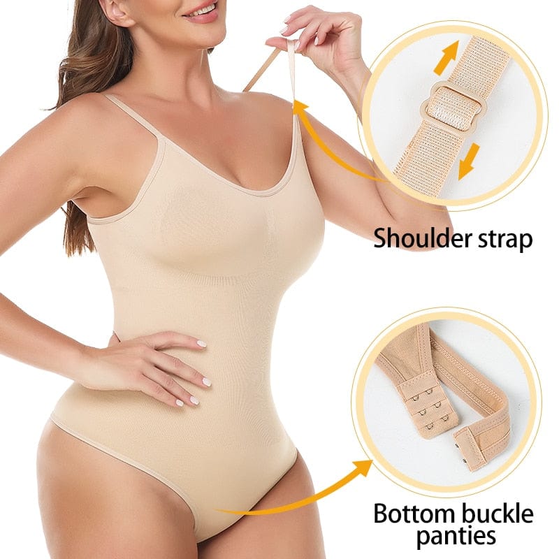 Showlu Store Nation 0 Camisole Bodysuit for Women Tummy Control Slimming Shapewear Butt Lifter Seamless Sculpting Thong Body Shaper Tank Tops Corset