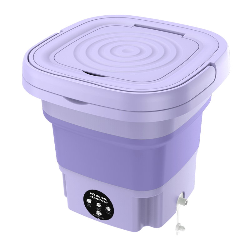 Showlu Store Nation 0 China / Purple / CN Portable Foldable Washing Machine With Spin Dryer Automatic Mini Underwear  Sock 110v/220V Washing Machine With Centrifuge 8L