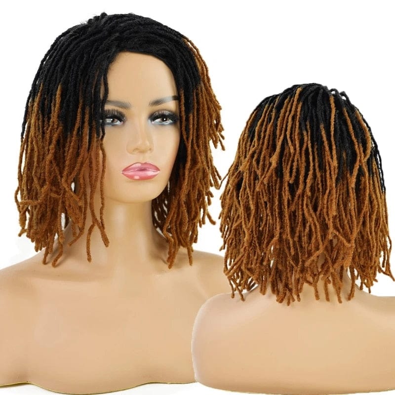 Showlu Store Nation 0 E446 T30 / 10inches / 1 PC 10Inches Braided Wigs  Afro Bob Wig Synthetic DreadLock Wigs For Black Woman Short Curly Ends Cosplay Yun Rong Hair