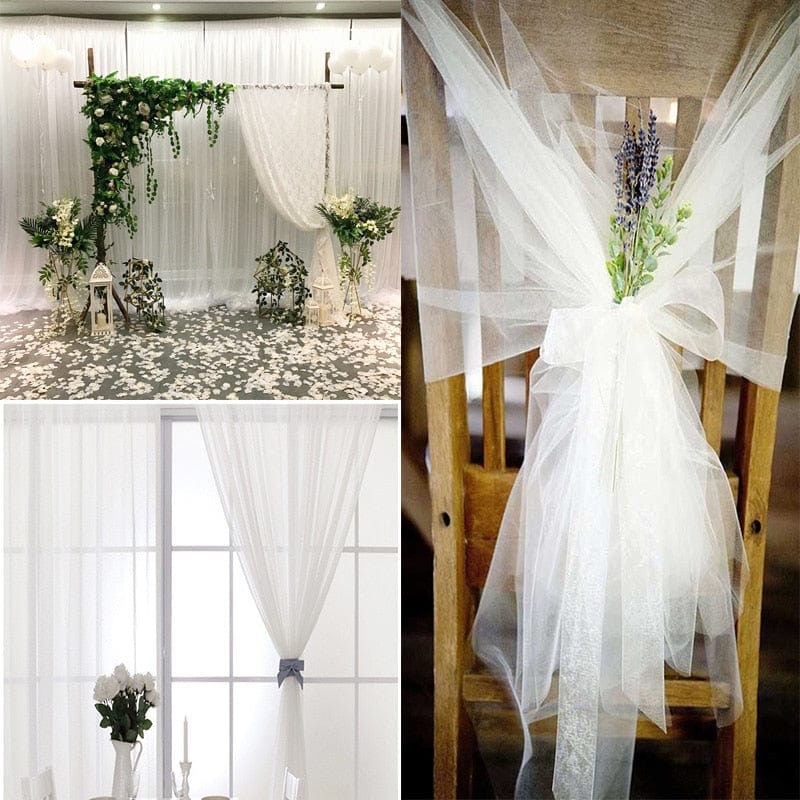 Showlu Store Nation 0 Elegant Wedding Decoration Crystal Tulle Roll Organza Fabric