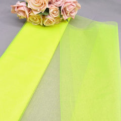 Showlu Store Nation 0 Fluorescent yellow / 10m X 48cm Elegant Wedding Decoration Crystal Tulle Roll Organza Fabric