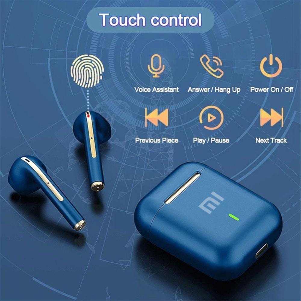 Showlu Store Nation 0 Gold Xiaomi J18 Wireless Bluetooth Earphones Noise Canceling Headphones Touch Control 300mAh Battery TWS Earbuds Handsfree In Ear