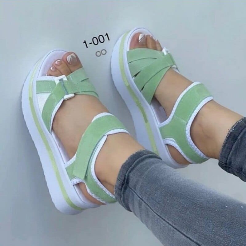 Showlu Store Nation 0 Green / 36 Women Shoes 2023 New Sandals Women Open Toe Shoes Women Thick Bottom Walking Shoes Breathable Sandals Platform Light Footwear