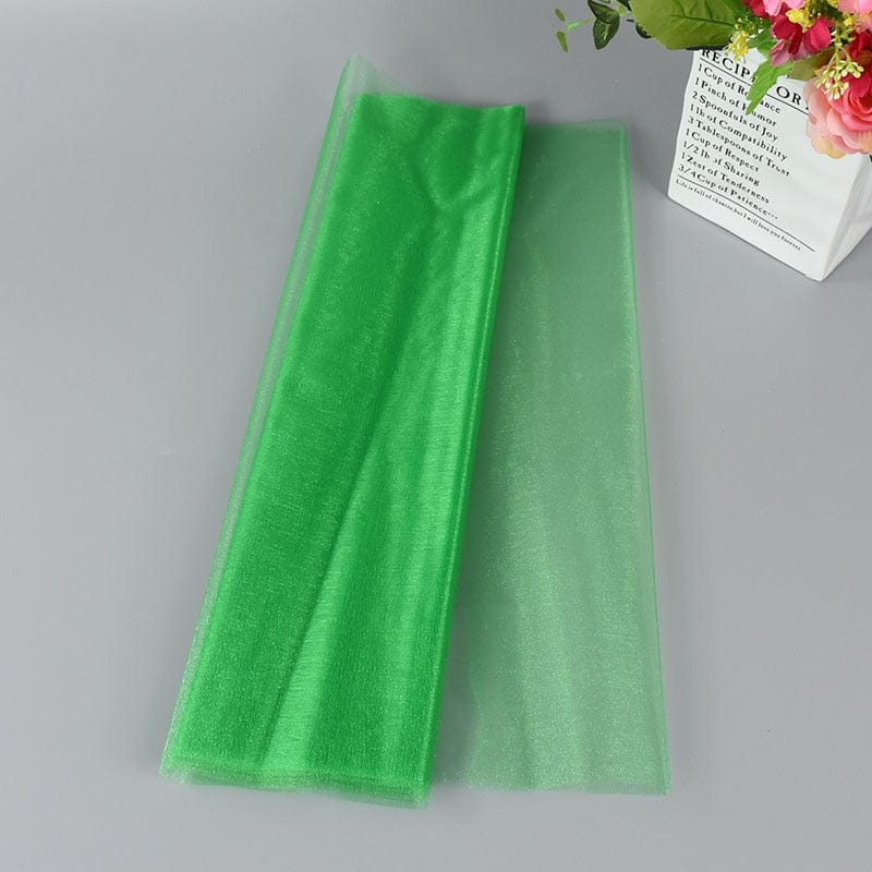 Showlu Store Nation 0 Green / 5M 5/10m Wedding Decoration Tulle Roll Crystal Organza Sheer Fabric For Birthday Party Backdrop Wedding Chair Sashes Decor Yarn