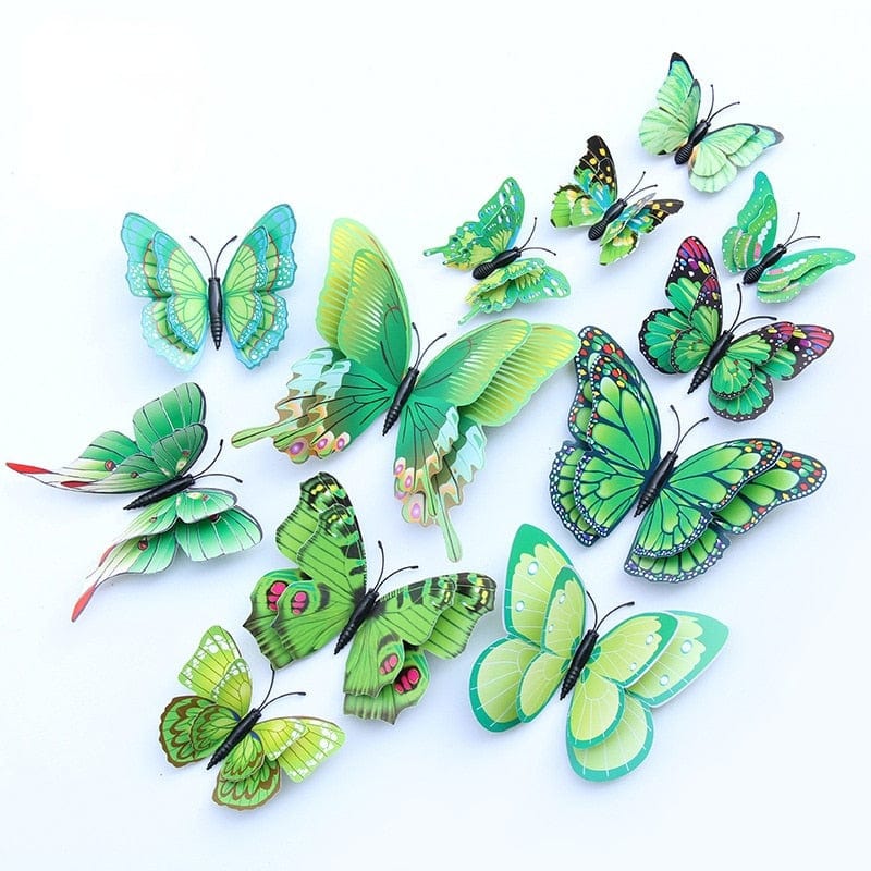 Showlu Store Nation 0 Green - Magnet Use Butterfly Wall Stickers to Decorate Your Room