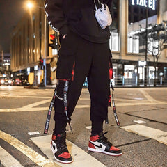 Showlu Store Nation 0 GZ0126 / S (Weight38-45KG) / China Streetwear Trendy Cargo Pants Men Joggers Harajuku Fashion Japanese Style Casual Punk Goth Clothes Hip Hop Black Sweatpants